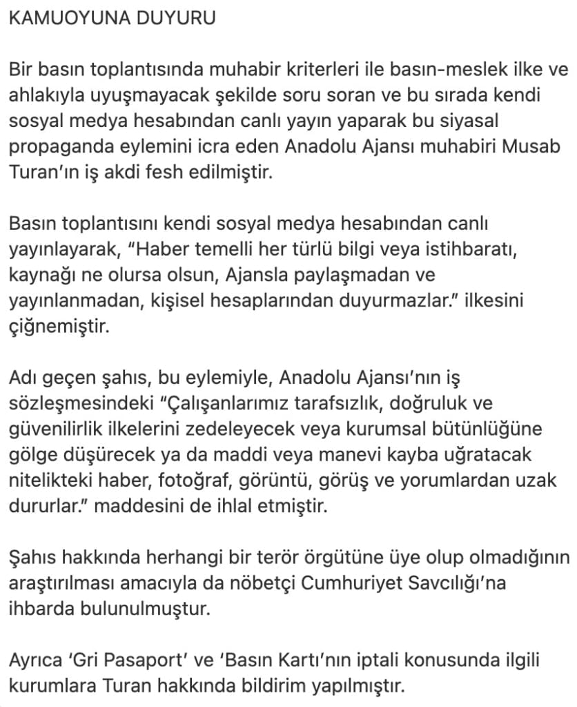 AA Muhabiri İki Bakana Soylu'yu Sordu; İşinden Kovuldu
