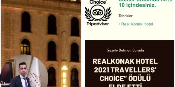 Real Konak Otel 2021 Travellers Choice Ödülü Kazandı