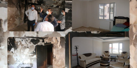 Evi yanan yaşlı annenin evi yenilendi