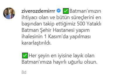 Batman Şehir Hastanesi için inşaat ihalesinin tarihi netleşti