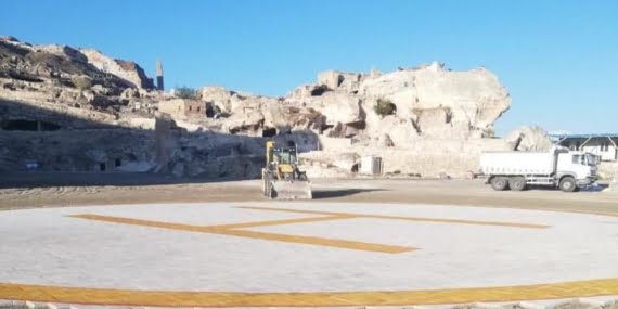 Hasankeyf’te Cumhurbaşkanı için helikopter pisti yapıldı