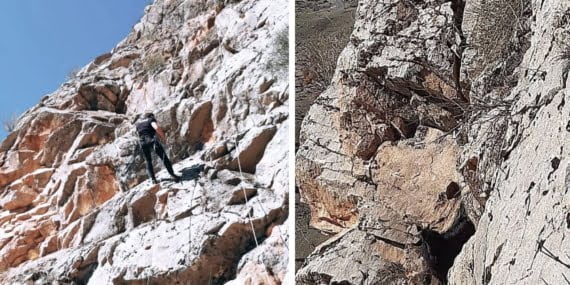 Dağda mahsur kalan keçi AFAD tarafından kurtarıldı