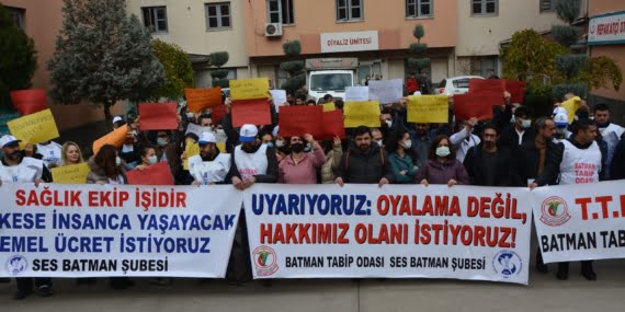 Batman’da hekimler özlük hakları için bir günlük grevde