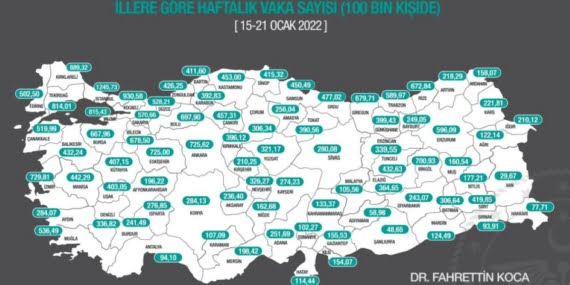 Vaka haritası açıklandı: Batman’da yoğun vaka artışı var