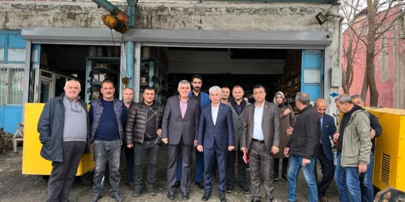 Esnaf ve Sanatkârlar Odası Başkan Adayı Tüzün Sanayi Sitesi esnafını ziyaret etti