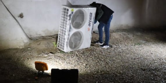 Klima motoru çalmaya çalışırken yakalandılar