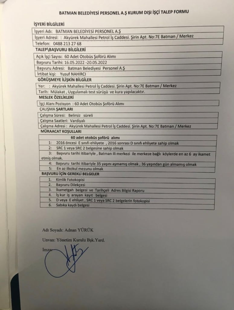 Batman Belediyesi 60 otobüs şoförü alıyor
