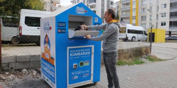 Batman’da 100 noktaya ‘kullanılmış giysi kumbarası’ yerleştirildi