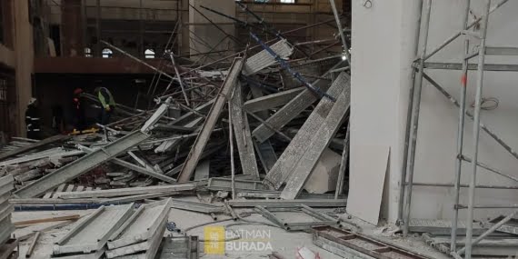 Batman’da külliye iskelesi çöktü