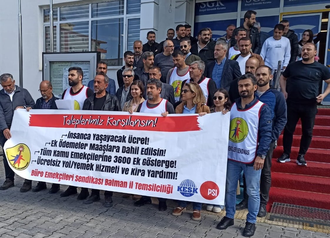 Batman BES kamu emekçilerinin maaşlarına ek zam talebiyle açıklama yaptı