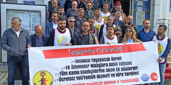Batman BES kamu emekçilerinin maaşlarına ek zam talebiyle açıklama yaptı