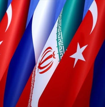 Türkiye-Rusya-İran-Bayrakları