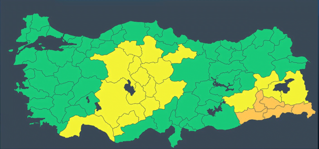 Meteoroji bir kez daha uyardı! Batman ile birlikte 5 bölge kenti için turuncu, 18 il ise için sarı uyarı!