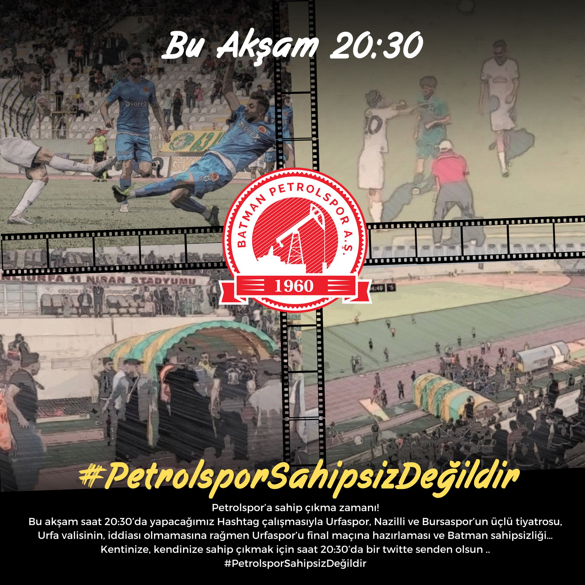 Batmanlılar bu akşam 20:30’da #PetrolsporSahipsizDeğildir etiketiyle haksızlığa karşı ses verecek