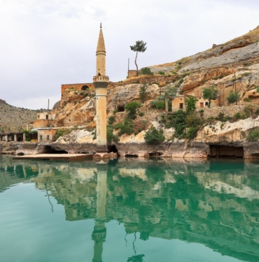 Sunken village Halfeti in Urfa Turkey