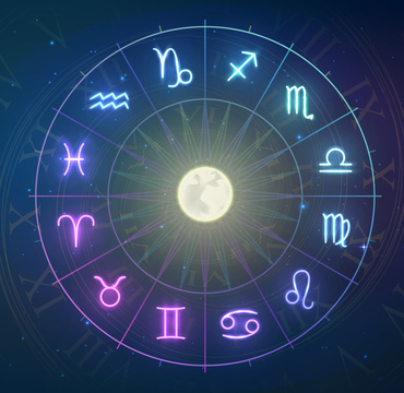 Signs of the zodiac in night sky