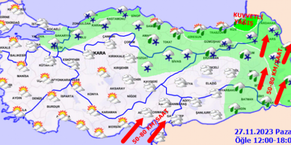 Meteoroloji, 26 ili “sarı”, bir ili ise “turuncu” kodla uyardı.