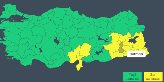 Batman’da ‘sarı’ tehlike!