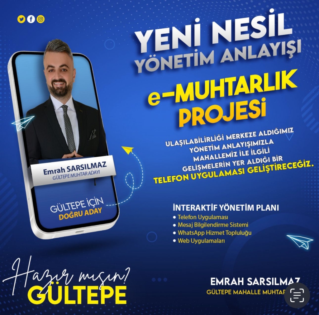 Gültepe Mahallesi muhtar adayı Emrah Sarsılmaz, iddialı hazırlanıyor