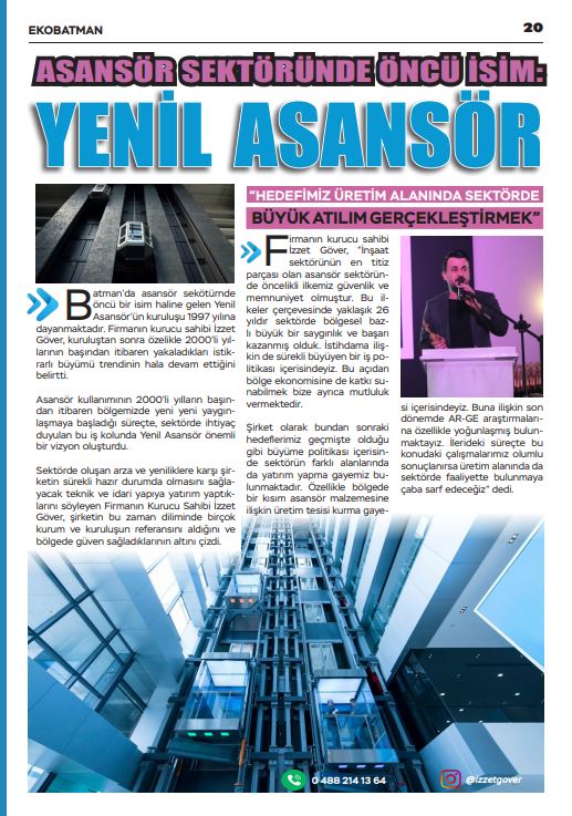 Asansör Sektöründe Öncü İsim: Yenil Asansör