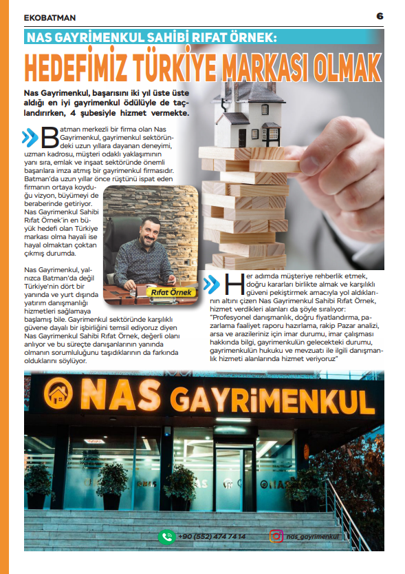 Nas Gayrimenkul Sahibi Rıfat Örnek: Hedefimiz Türkiye markası olmak