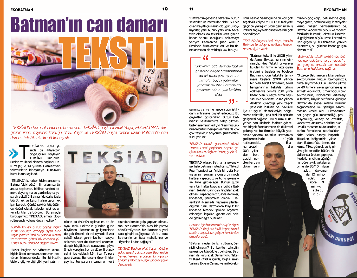 Halil Yaşar: Batman’ın can damarı tekstildir