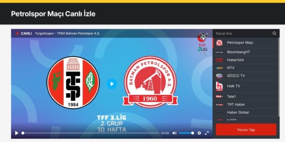 Turgutluspor – Batman Petrolspor maçı canlı izle