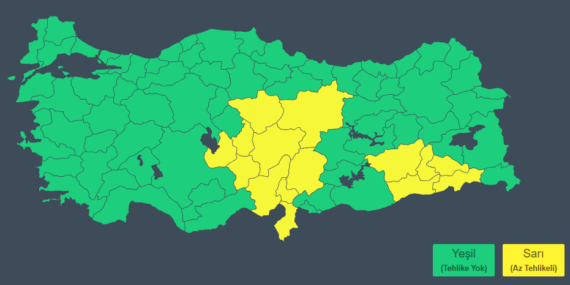 15 ile 'sarı' uyarı: Sağanak geliyor 15 ile ‘sarı’ uyarı: Sağanak geliyor