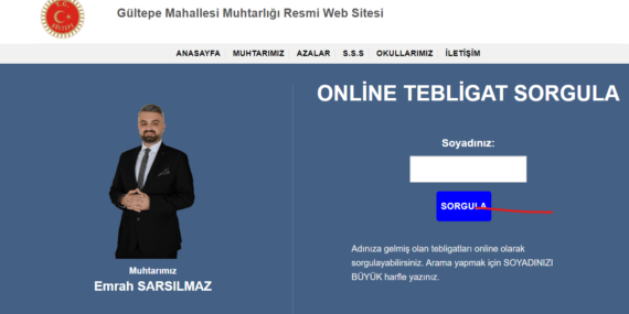 Gültepe Mahallesi muhtarı Emrah Sarsılmaz, e-tebligat sözünü tuttu