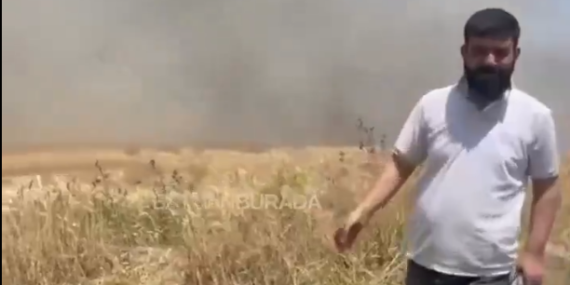 Kösetarla’da ekili arazilerde yangın çıktı!
