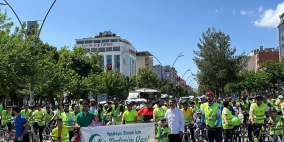 Yeşilay uyuşturucuya dikkat çekmek amacıyla pedal çevirdi