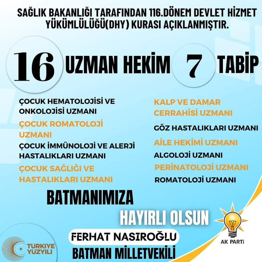Nasıroğlu: İhtiyaç duyulan hekim atamalarımız yapılmıştır
