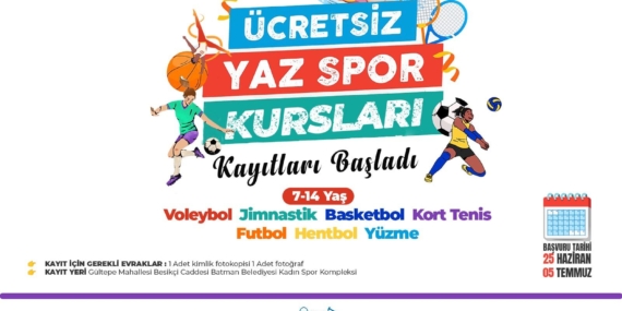 Ücretsiz yaz spor kursları kayıtları başladı