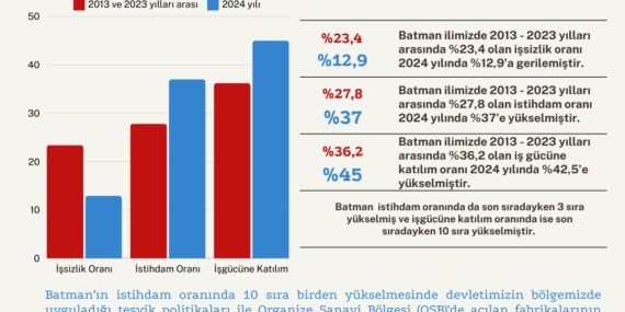 TUİK: Batman’da işsizlik azalıyor
