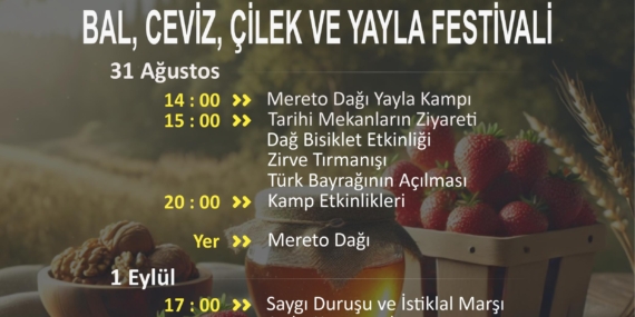 Sason Ceviz, Bal, Çilek ve Yayla festivali başlıyor
