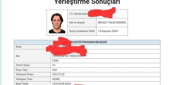 “Eksi netle fizik bölümüne yerleşti” iddiası: YÖK’ten açıklama