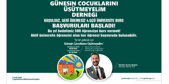 Güneşin Çocuklarını Üşütmeyelim Derneği 4. Dönem Üniversite Burs Başvuruları Başladı