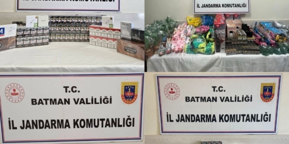 Hasankeyf’te jandarmadan binlerce kaçak ürün ele geçirdi