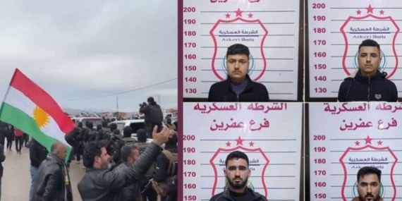 Afrin’de Kürdistan bayrağı açan dört genç tutuklandı