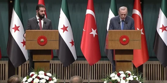 Erdoğan ile Eş-Şara ortak açıklama yaptı: Teröre karşı atılacak adımları mütalâa ettik