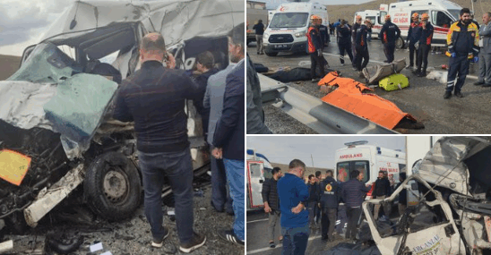 Van’da feci kaza! Minibüs ile kamyonet çarpıştı: 6 ölü 8 yaralı