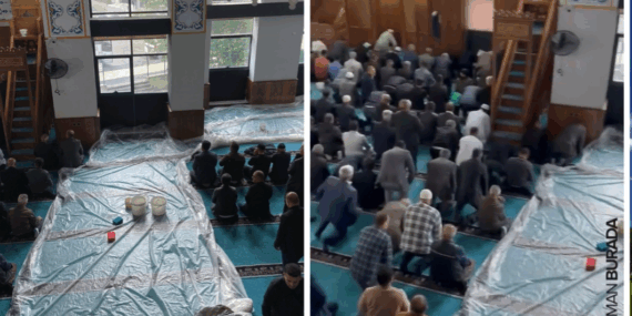 Batman Zehra Camii’de Cuma namazı yağmur altında kılındı!