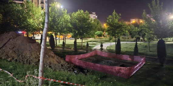 Belde Mahallesi sakinlerinden Jiyan Parkı’na kurulan baz istasyonuna tepki