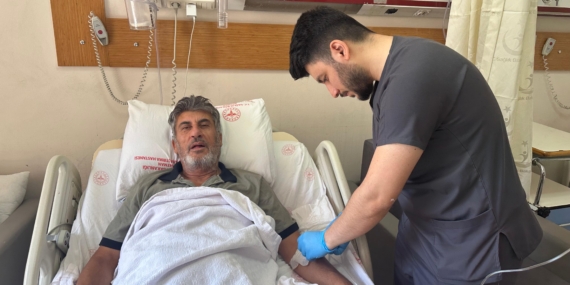 Tarla sürerken kaza geçiren vatandaş başarıyla tedavi edildi