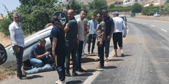 Batman-Silvan yolunda otomobil takla attı, sürücü yaralandı