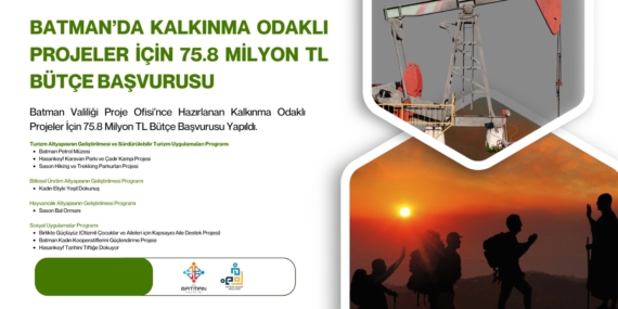 Batman Valiliği’nden dev kalkınma hamlesi: 75,8 Milyon TL’lik proje başvurusu