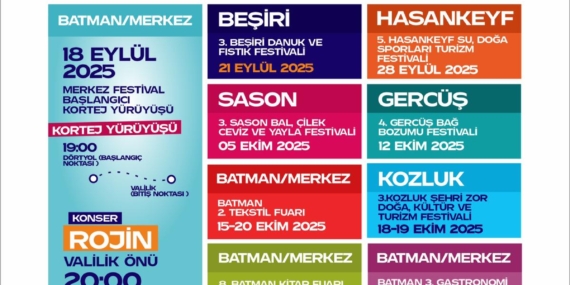 Batman festivaller 18 Eylül’de start alıyor