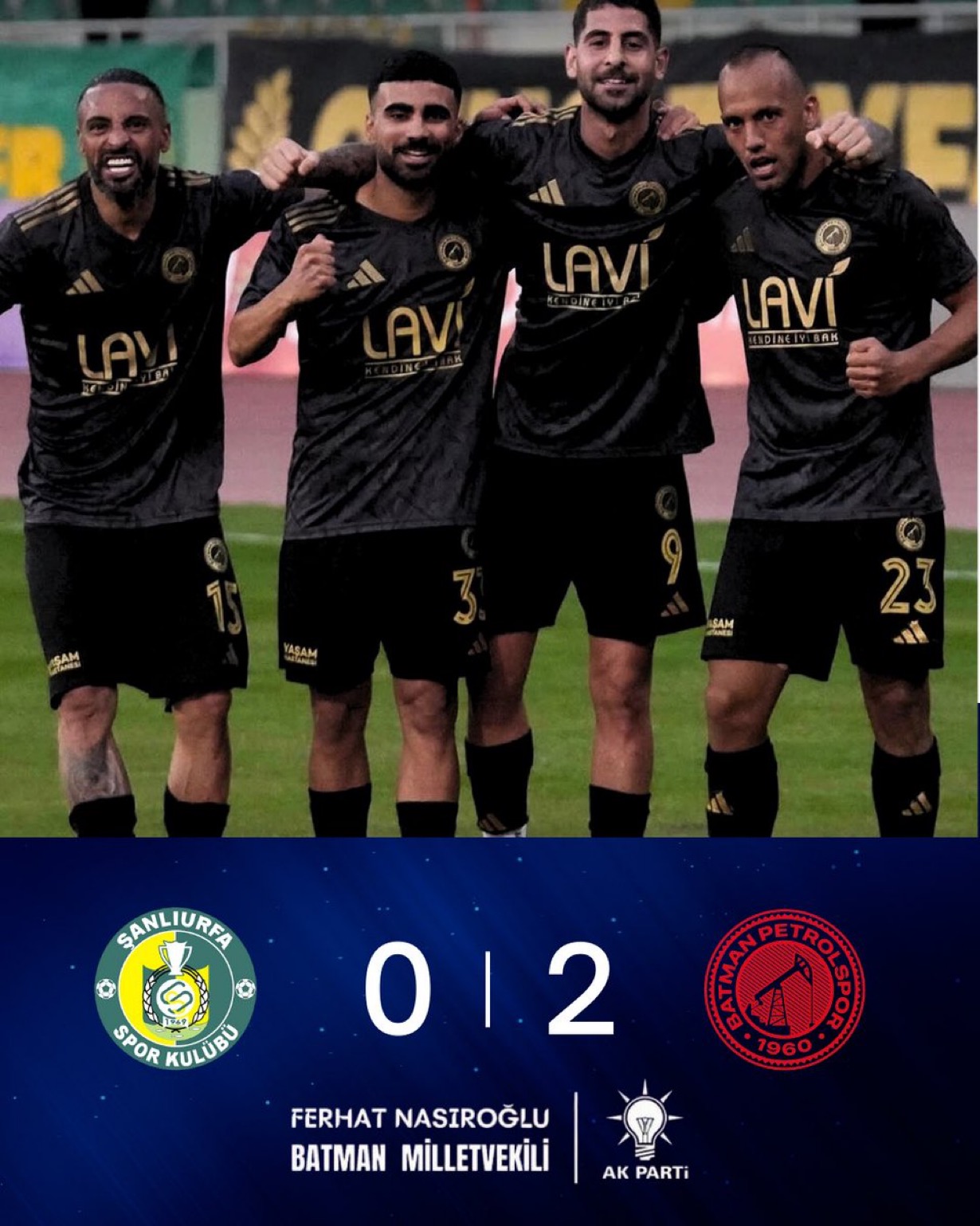 Ak Parti Milletvekili Nasıroğlu’ndan Petrolspor’a tebrik: Deplasmanda net zafer