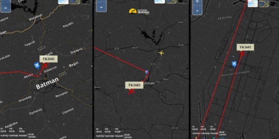 Batman’da uçak inişinde kısa süreli heyecan