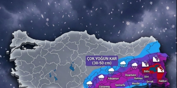 Batman’a kuvvetli ve yoğun kar yağışı uyarısı: 30-50 santim arası